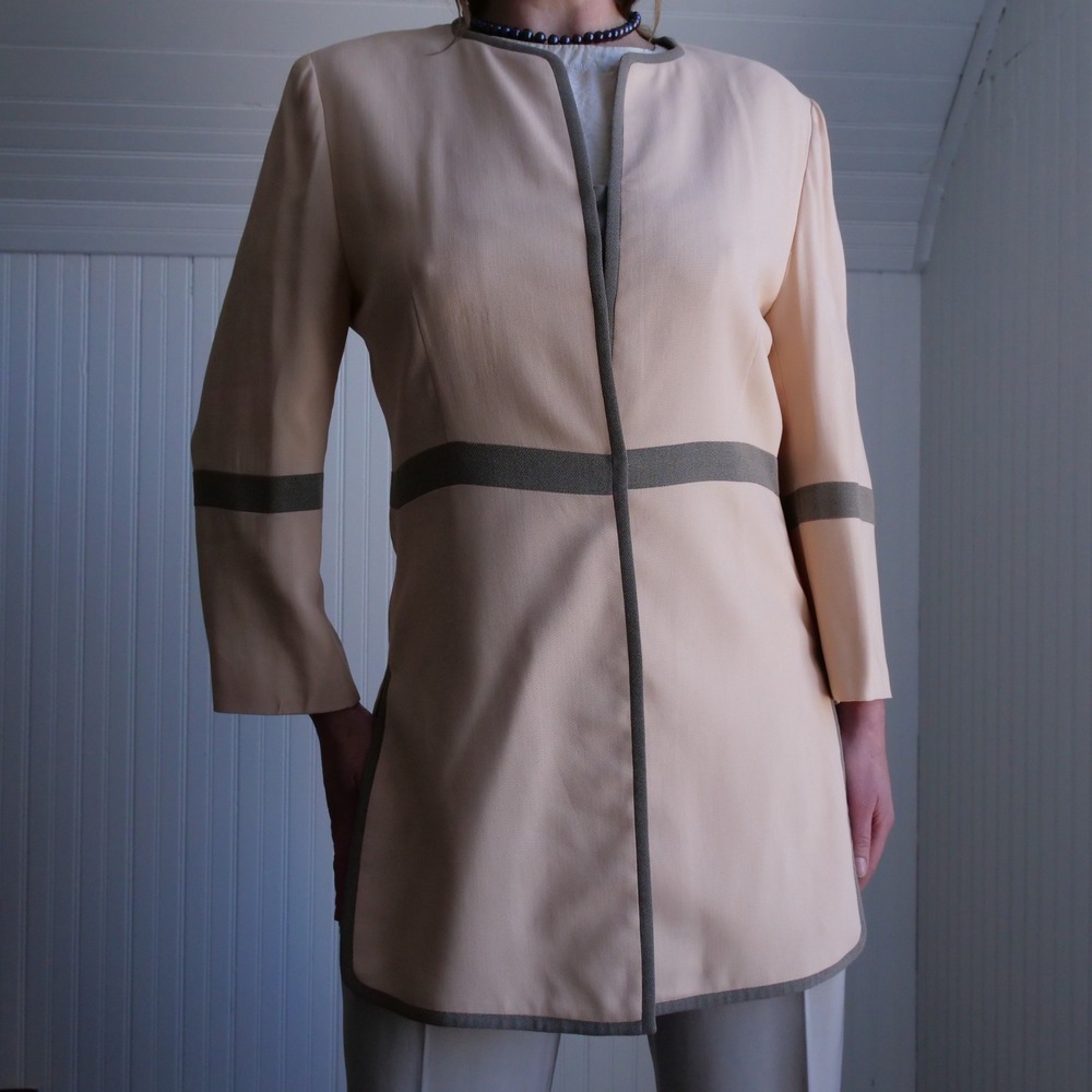 80s/90s Krizia longline blush pink wool‎ blazer